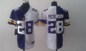 Wholesale Cheap Nike Vikings #28 Adrian Peterson Purple/White Women\'s Stitched NFL Elite Split Jersey