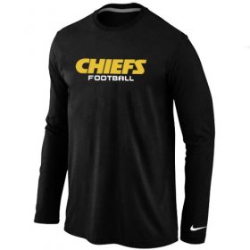 Wholesale Cheap Nike Kansas City Chiefs Authentic Font Long Sleeve T-Shirt Black