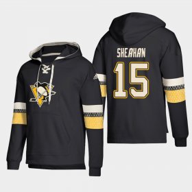 Wholesale Cheap Pittsburgh Penguins #15 Riley Sheahan Black adidas Lace-Up Pullover Hoodie