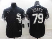 Wholesale Cheap Men's Chicago White Sox #79 Jose Abreu Black Nike Drift Fashion Cool Base Jersey