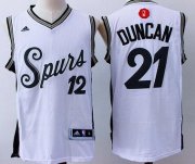Wholesale Cheap Men's San Antonio Spurs #21 Tim Duncan Revolution 30 Swingman 2015 Christmas Day White Jersey