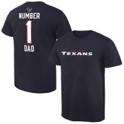 Wholesale Cheap Men's Houston Texans Pro Line College Number 1 Dad T-Shirt Navy