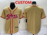 Cheap Men's San Francisco 49ers Custom Gold Stitched MLB Cool Base Nike Baseball Jersey