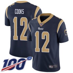 Wholesale Cheap Nike Rams #12 Brandin Cooks Navy Blue Team Color Men\'s Stitched NFL 100th Season Vapor Limited Jersey