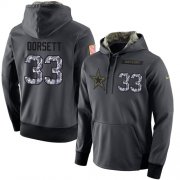 Wholesale Cheap NFL Men's Nike Dallas Cowboys #33 Tony Dorsett Stitched Black Anthracite Salute to Service Player Performance Hoodie