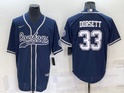 Wholesale Men's Dallas Cowboys #33 Tony Dorsett Navy Blue Stitched Cool Base Nike Baseball Jersey