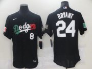 Wholesale Cheap Men's Los Angeles Dodgers #8 #24 Kobe Bryant Black Mexico 2020 World Series Flex Base Nike Jersey