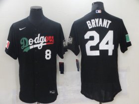 Wholesale Cheap Men\'s Los Angeles Dodgers #8 #24 Kobe Bryant Black Mexico 2020 World Series Flex Base Nike Jersey