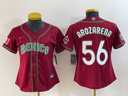 Wholesale Cheap Women's Mexico Baseball #56 Randy Arozarena 2023 Red World Classic Stitched Jersey 1