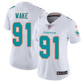 Wholesale Cheap Nike Dolphins #91 Cameron Wake White Women\'s Stitched NFL Vapor Untouchable Limited Jersey
