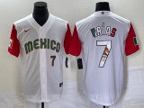 Wholesale Cheap Men's Mexico Baseball #7 Julio Urias Number 2023 White Red World Classic Stitched Jersey8