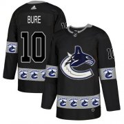 Wholesale Cheap Adidas Canucks #10 Pavel Bure Black Authentic Team Logo Fashion Stitched NHL Jersey