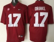 Wholesale Cheap Men's Alabama Crimson Tide #17 Kenyan Drake Red 2016 Playoff Diamond Quest College Football Nike Limited Jersey