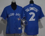 Wholesale Cheap Blue Jays #2 Troy Tulowitzki Blue Flexbase Authentic Women's Stitched MLB Jersey