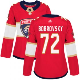 Wholesale Cheap Adidas Panthers #72 Sergei Bobrovsky Red Home Authentic Women\'s Stitched NHL Jersey