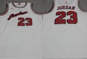 Wholesale Cheap Chicago Bulls #23 Michael Jordan White Commemorative Swingman Jersey