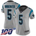 Wholesale Cheap Nike Panthers #5 Teddy Bridgewater Silver Women's Stitched NFL Limited Inverted Legend 100th Season Jersey
