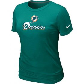 Wholesale Cheap Women\'s Nike Miami Dolphins Authentic Logo T-Shirt Green