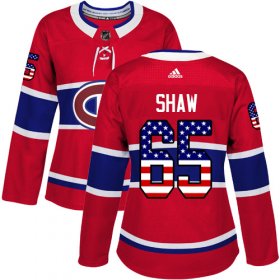 Wholesale Cheap Adidas Canadiens #65 Andrew Shaw Red Home Authentic USA Flag Women\'s Stitched NHL Jersey