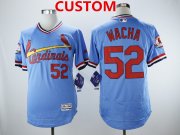 Wholesale Cheap Men's St.Louis Cardinals Custom Light Blue Cooperstown Collection Flexbase Stitched MLB Jersey