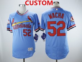 Wholesale Cheap Men\'s St.Louis Cardinals Custom Light Blue Cooperstown Collection Flexbase Stitched MLB Jersey