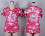 Wholesale Cheap Nike Steelers #43 Troy Polamalu Pink Women's Stitched NFL Elite Camo Fashion Jersey