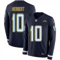 Wholesale Cheap Nike Chargers #10 Justin Herbert Navy Blue Team Color Men's Stitched NFL Limited Therma Long Sleeve Jersey