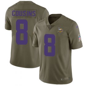 Wholesale Cheap Nike Vikings #8 Kirk Cousins Olive Men\'s Stitched NFL Limited 2017 Salute to Service Jersey
