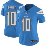 Wholesale Cheap Nike Chargers #10 Justin Herbert Electric Blue Alternate Women's Stitched NFL Vapor Untouchable Limited Jersey