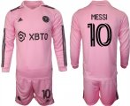 Cheap Men's Inter Miami CF #10 Lionel Messi 2023-24 Pink Home Soccer Jersey Suit