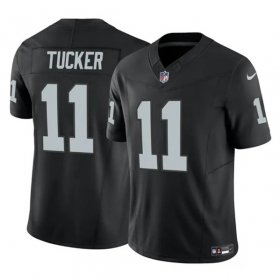 Men\'s Las Vegas Raiders #11 Tre Tucker Black 2023 F.U.S.E Vapor Untouchable Football Stitched Jersey