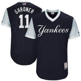 Wholesale Cheap Yankees #11 Brett Gardner Navy \"Gardner\" Players Weekend Authentic Stitched MLB Jersey