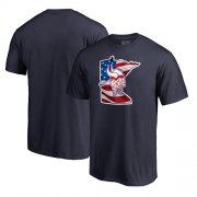 Wholesale Cheap Men's Minnesota Vikings NFL Pro Line by Fanatics Branded Navy Banner State T-Shirt