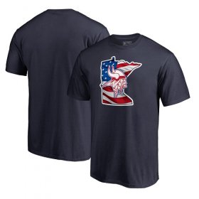 Wholesale Cheap Men\'s Minnesota Vikings NFL Pro Line by Fanatics Branded Navy Banner State T-Shirt