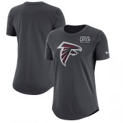 Wholesale Cheap NFL Women's Atlanta Falcons Nike Anthracite Crucial Catch Tri-Blend Performance T-Shirt