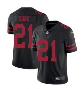Wholesale Cheap Men\'s San Francisco 49ers #21 Frank Gore Black Vapor Untouchable Limited Stitched Jersey