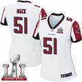 Wholesale Cheap Nike Falcons #51 Alex Mack White Super Bowl LI 51 Women's Stitched NFL Elite Jersey