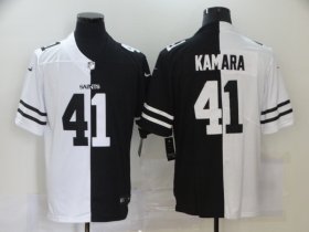 Wholesale Cheap Men\'s New Orleans Saints #41 Alvin Kamara White Black Peaceful Coexisting 2020 Vapor Untouchable Stitched NFL Nike Limited Jersey