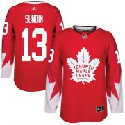 Wholesale Cheap Adidas Maple Leafs #13 Mats Sundin Red Team Canada Authentic Stitched NHL Jersey