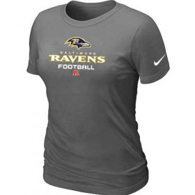 Wholesale Cheap Women\'s Nike Baltimore Ravens Critical Victory NFL T-Shirt Dark Grey