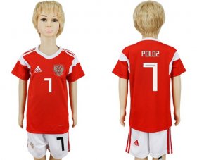 Wholesale Cheap Russia #7 Poloz Home Kid Soccer Country Jersey