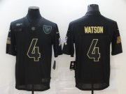 Wholesale Cheap Men's Houston Texans #4 Deshaun Watson Black 2020 Salute To Service Stitched NFL Nike Limited Jersey