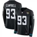 Wholesale Cheap Nike Jaguars #93 Calais Campbell Black Team Color Men's Stitched NFL Limited Therma Long Sleeve Jersey