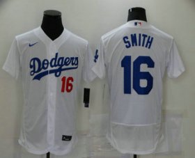 Wholesale Cheap Men\'s Los Angeles Dodgers #16 Will Smith White Stitched MLB Flex Base Nike Jersey