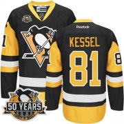 Wholesale Cheap Penguins #81 Phil Kessel Black Alternate 50th Anniversary Stitched NHL Jersey