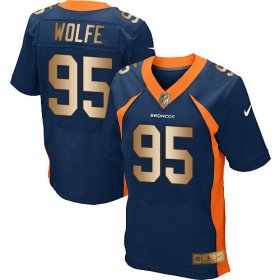 Wholesale Cheap Nike Broncos #95 Derek Wolfe Navy Blue Alternate Men\'s Stitched NFL New Elite Gold Jersey