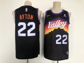 Wholesale Cheap Men Phoenix Suns 22 Ayton Black City Edition Nike 2021 NBA Jersey