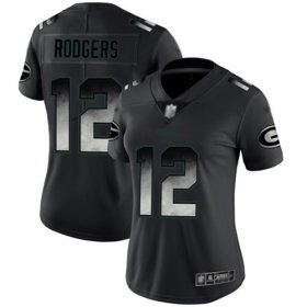 Wholesale Cheap Nike Packers #12 Aaron Rodgers Black Women\'s Stitched NFL Vapor Untouchable Limited Smoke Fashion Jersey