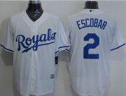 Wholesale Cheap Royals #2 Alcides Escobar White New Cool Base Stitched MLB Jersey