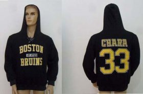 Wholesale Cheap CCM Boston Bruins #33 Zdeno Chara Black Lace Up Hoodie